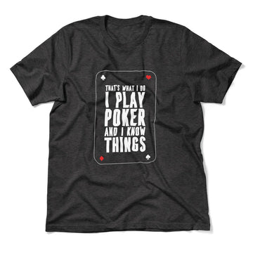 Play Poker Men/Unisex T-Shirt in Dark Grey Heather color